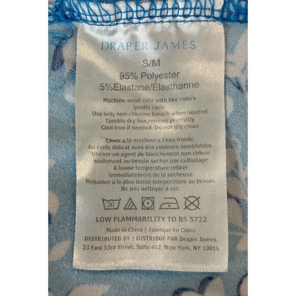 Draper James Nightie Blue Shadow Floral Ruffle Pajama Dress Ruffle Small‎ Medium - Picture 9 of 9